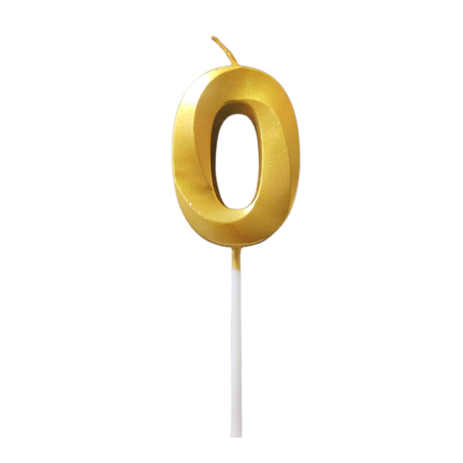 Party Decorz Number 0 Gold Candle | Zero Number Candle |Number 0 Metallic Gold Candle for Birthday,Anniversary, Surprise Party C